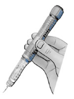 drawing of insulin pen and hand